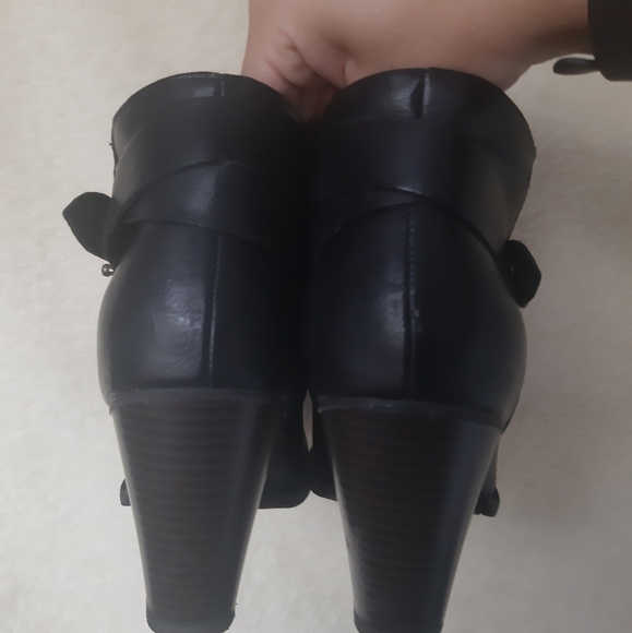 Xoxo black faux leather heeled ankle booties boots - Picture 6 of 11